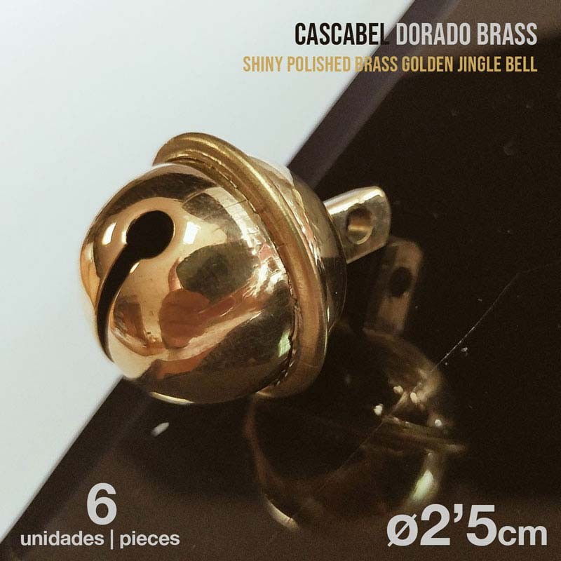 Cascabel dorado de laton 3.5cm (6 unidades)