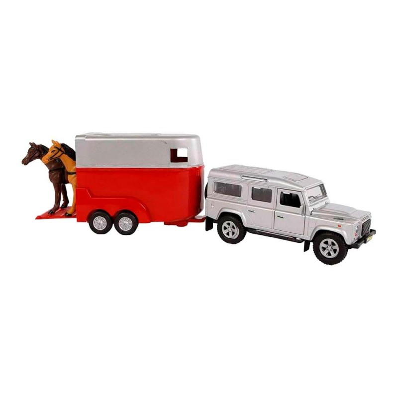 Juguete: Coche Land Rover con van & caballos