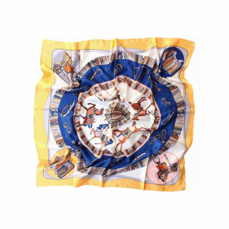 PAÑUELO ECUESTRE MOSTAZA