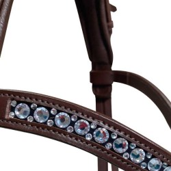 Cabezada para filete ergonómica con frontalera decorada y riendas de lona