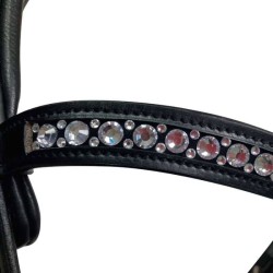 Cabezada para filete ergonómica con frontalera decorada y riendas de lona