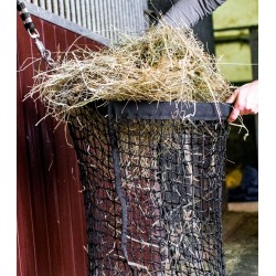 Haynet with filling aid
