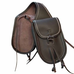 Alforja delantera de cuero para silla vaquera
