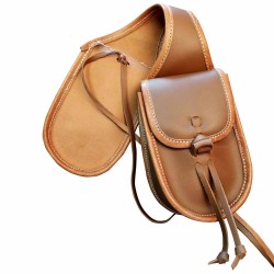 Alforja delantera de cuero para silla vaquera