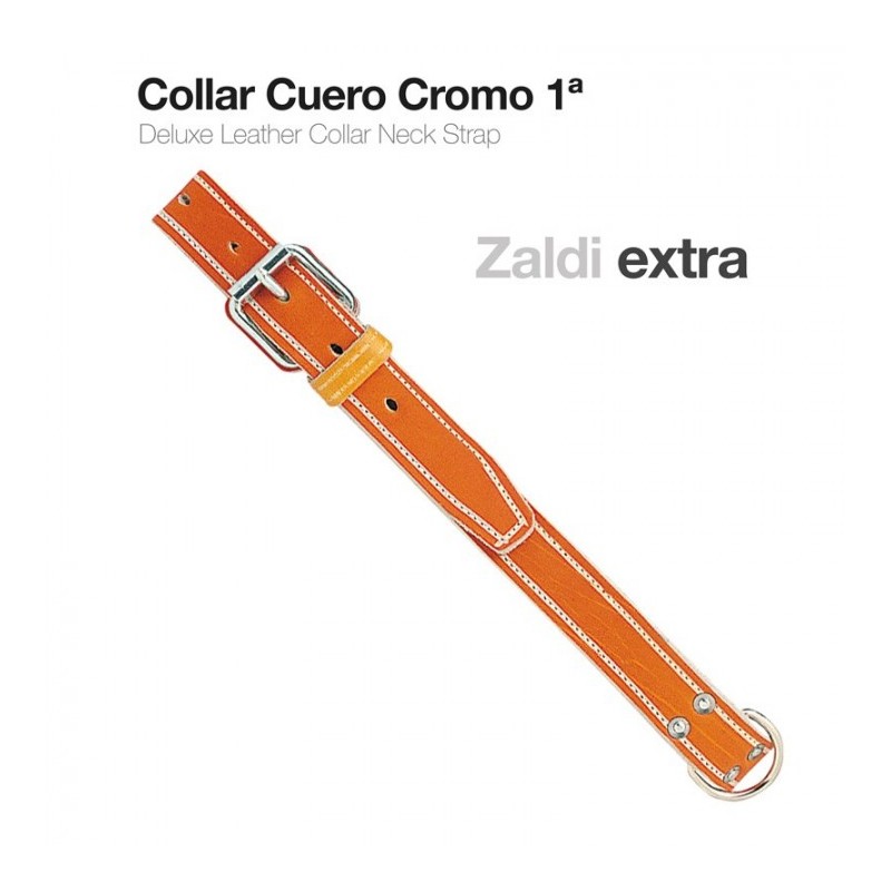 COLLAR CUERO CROMO ZALDI