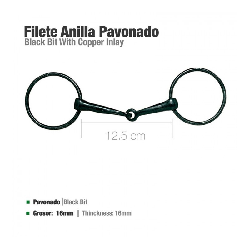 Black Loose Ring Snaffle with copper