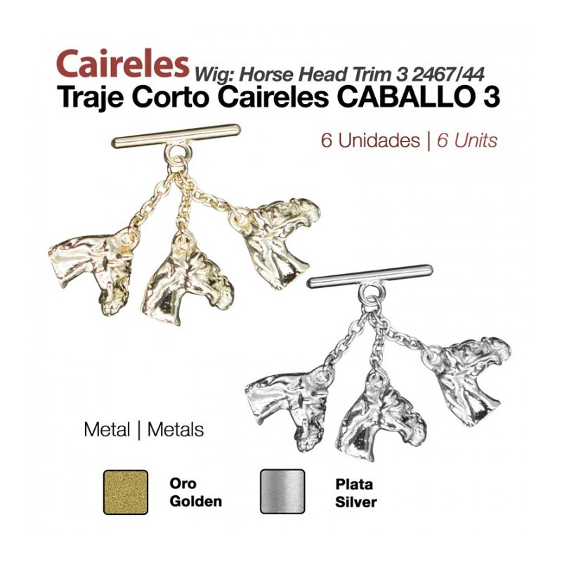 CAIRELES 3 CABEZAS DE CABALLO - 6 UNIDADES