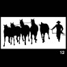 Pegatina cowboy 5 caballos