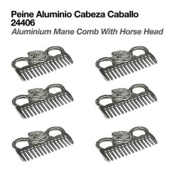Aluminium mane comb with horse head