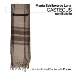 Woolen folded blanket with pocket