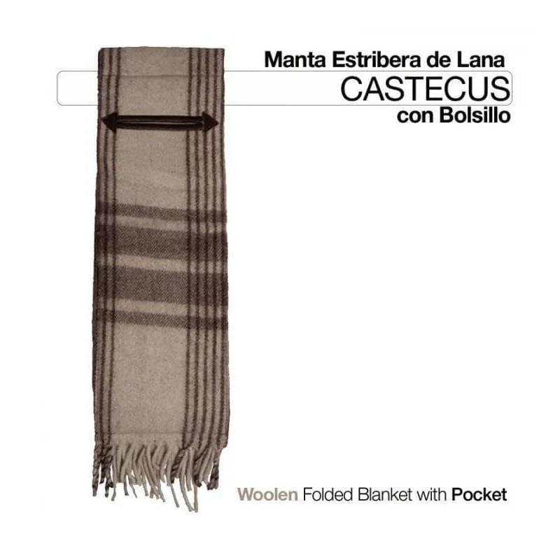 Woolen folded blanket with pocket