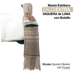Zaldi-Extra woolen spanish blanket with pocket