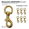 Mosquetón giratorio dorado 8cm
