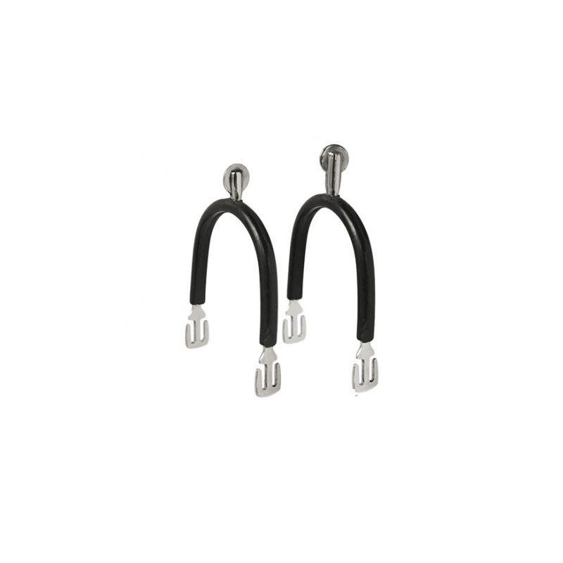 SEFTON ENGLISH UNISEX SPURS, STRAIGHT POINT STAINLESS/RUBBER WITH FLAT ROULETTE