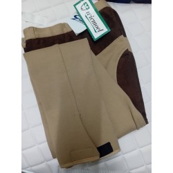 Ladies Equestrian Riding Breeches Beige/Brown with Full Seat