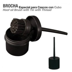 HOOF BRUSH WITH SCREW LID AND CONTAINER
